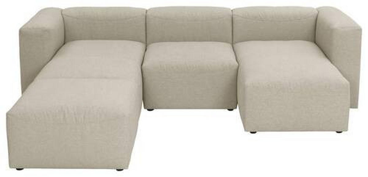 WOHNLANDSCHAFT Creme Flachgewebe  - Creme, Design, Kunststoff/Textil (235/275/160cm) - Max Winzer