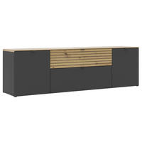 COMODĂ JOASĂ 181/54/41 cm  - stejar Artisan/grafit, Modern, metal/material pe bază de lemn (181/54/41cm) - Voleo