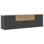 LOWBOARD  in 181/54/41 cm  - Schwarz/Graphitfarben, MODERN, Holzwerkstoff/Metall (181/54/41cm) - Voleo