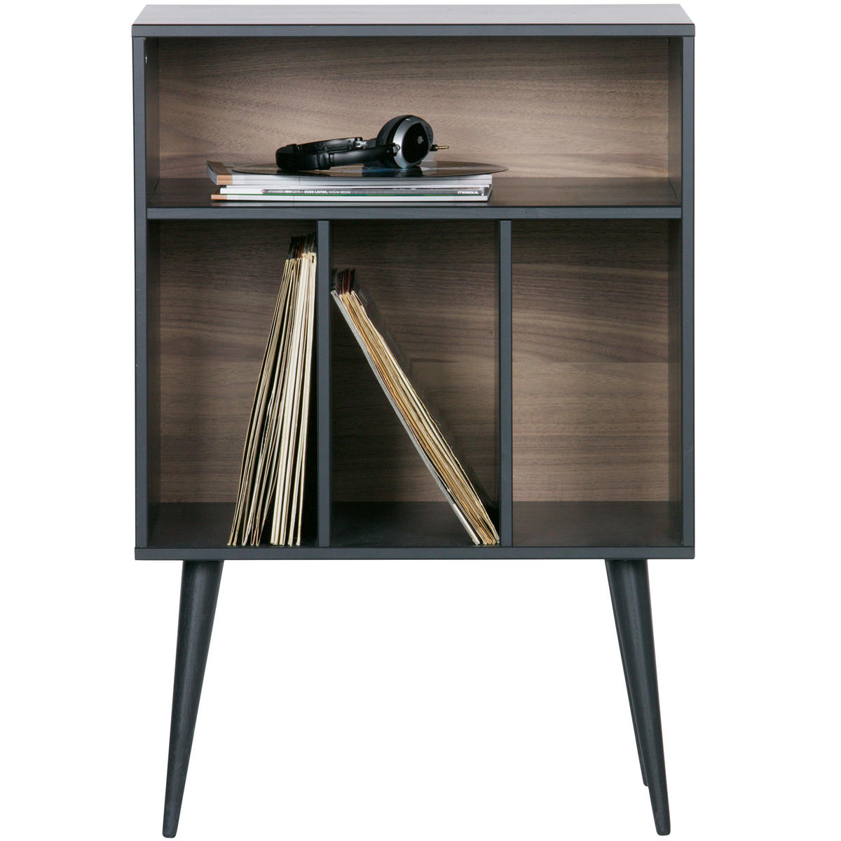 KOMMODE James  in 60/83/44 cm  - Walnussfarben/Schwarz, Design, Holz/Holzwerkstoff (60/83/44cm) - Livetastic