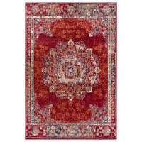 FLACHWEBETEPPICH Wohnzimmer 140/200 cm Luxor Multicolor, Rot rechteckig  - Rot/Multicolor, Design, Kunststoff/Textil (140/200cm) - Hanse Home