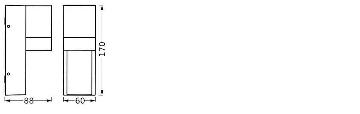 AUßENLEUCHTE 6/8,8/17 cm   - Dunkelgrau, Basics, Glas/Metall (6/8,8/17cm) - Osram