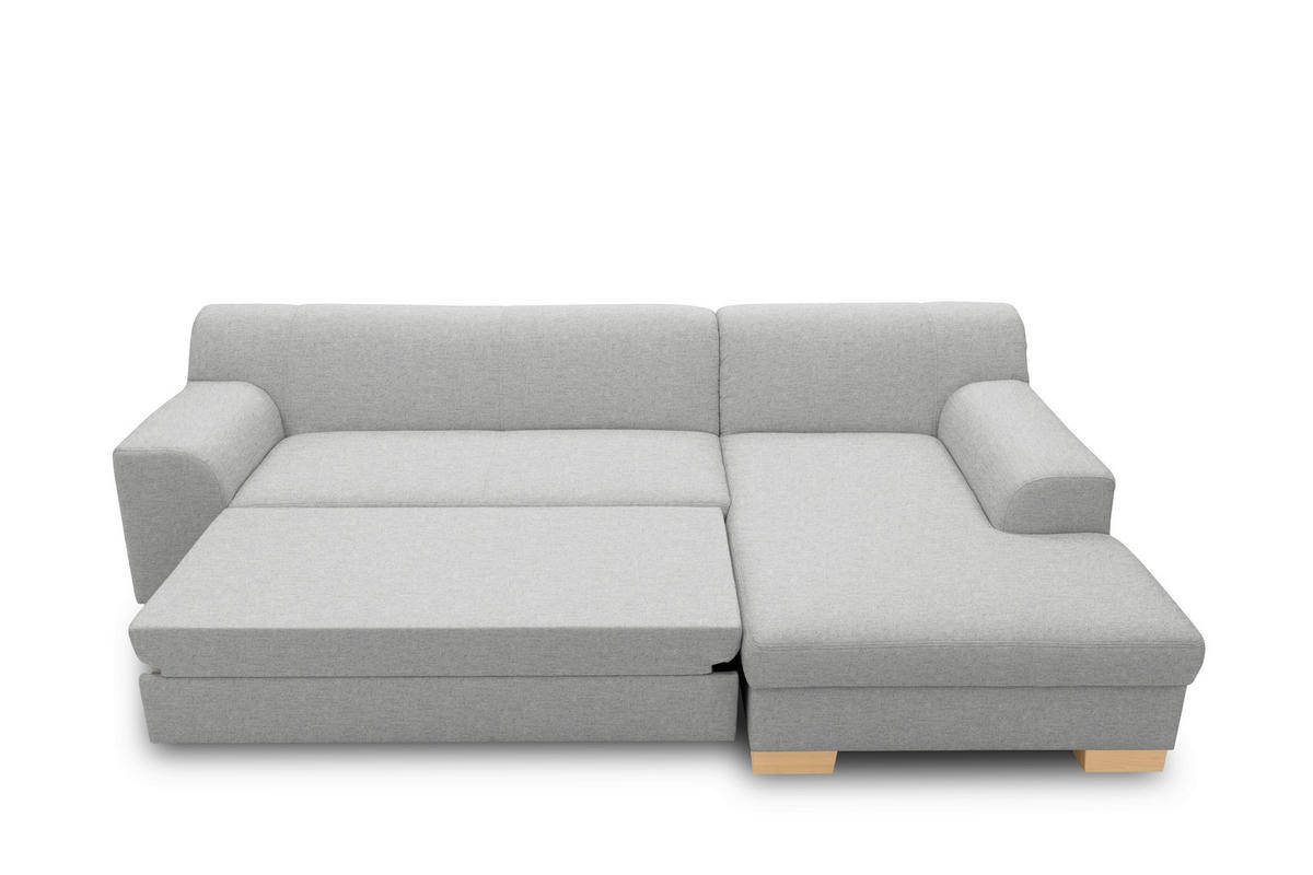 ECKSCHLAFSOFA  TINOS Silberfarben Webstoff  - Beige/Silberfarben, Basics, Textil (273/157cm) - MID.YOU