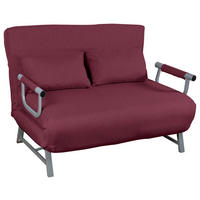 SCHLAFSOFA in Metall, Textil Rot  - Rot/Grau, Modern, Textil/Metall (127/95/78cm) - MID.YOU