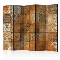 SKÄRMVÄGG  i trä, textil  brun, beige  - beige/brun, Basics, trä/textil (225/172/3cm) - artgeist