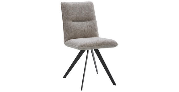 STUHL in Metall, Textil Schwarz, Hellgrau - Hellgrau/Schwarz, Design, Textil/Metall (47/94/61cm) - Voleo