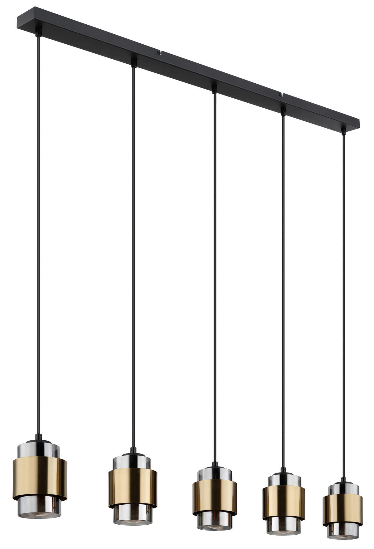 HÄNGELEUCHTE 105/10/150 cm    - Messingfarben/Schwarz, Design, Glas/Metall (105/10/150cm) - Globo