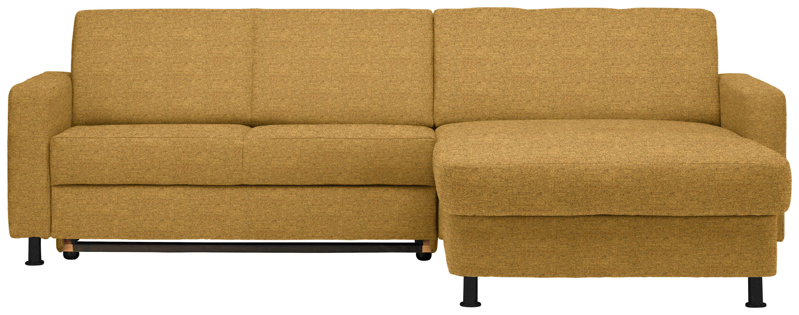 ECKSOFA in Webstoff Honig  - Schwarz/Honig, Design, Kunststoff/Textil (257/165cm) - Xora