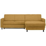 ECKSOFA in Webstoff Honig  - Schwarz/Honig, Design, Kunststoff/Textil (257/165cm) - Xora