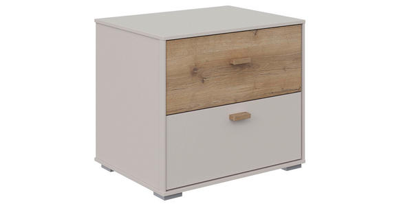 NACHTKÄSTCHEN in Eichefarben, Sandfarben  - Sandfarben/Eichefarben, KONVENTIONELL, Holz/Holzwerkstoff (48/43/38cm) - Hom`in