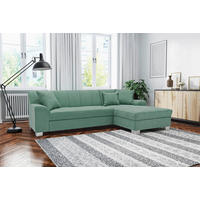 ECKSCHLAFSOFA  CAPRI Mintgrün Mikrofaser  - Chromfarben/Mintgrün, KONVENTIONELL, Textil/Metall (239/152cm) - MID.YOU