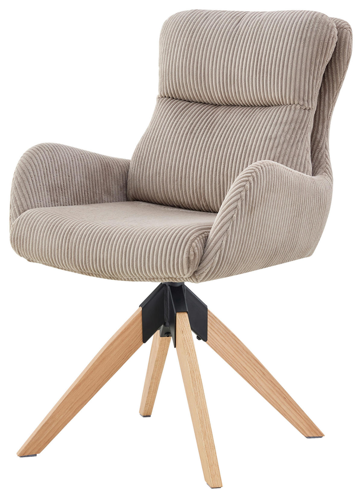 STOLICA S NASLONOM ZA RUKE  taupe  drvo, metal, tekstil      - prirodne boje/taupe, Konvencionalno, drvo/metal (60/91/72cm) - Livetastic