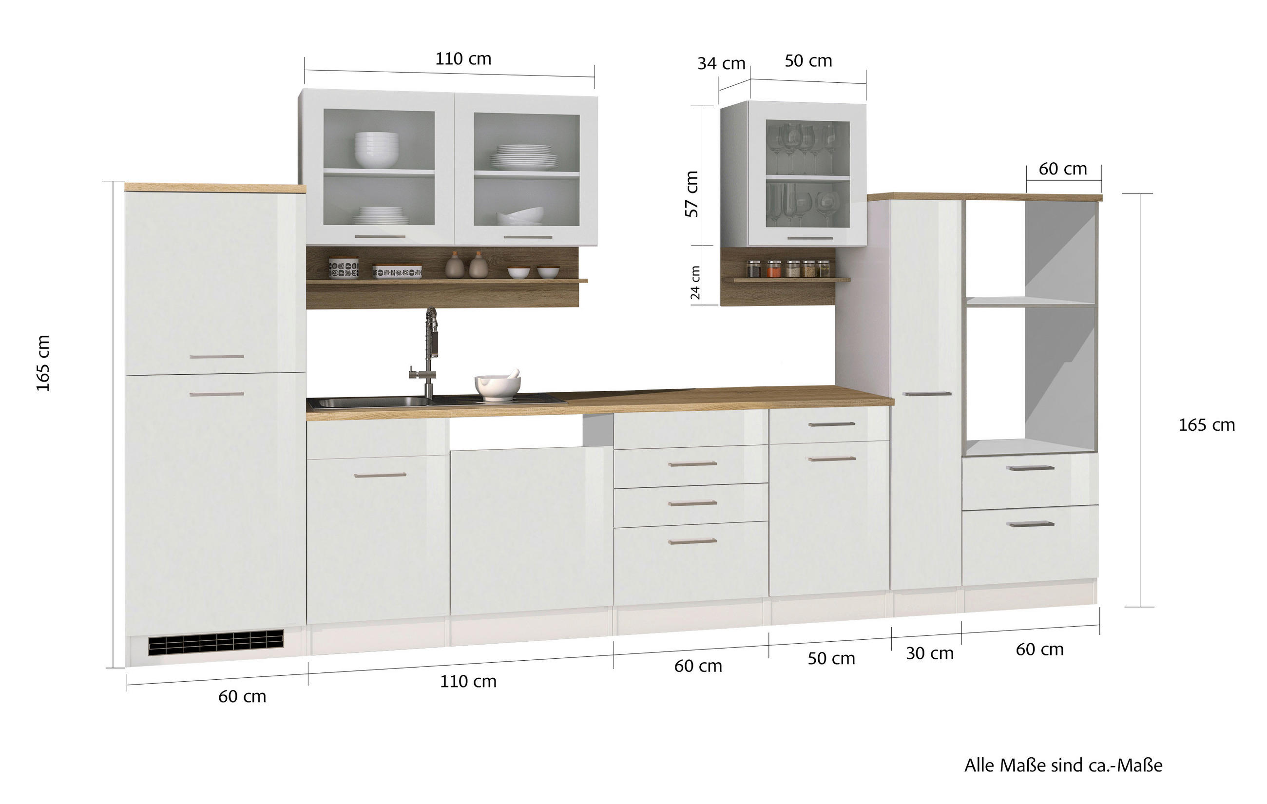 Thumbnail - Held Küchenleerblock, Weiß Hochglanz, Metall, 6 Schubladen, seitenverkehrt montierbar, nur wie online abgebildet bestell...