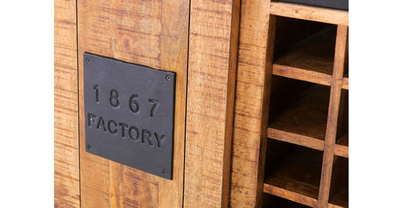 WEINSCHRANK Mangoholz massiv Naturfarben, Schwarz  - Schwarz/Naturfarben, KONVENTIONELL, Holz/Holzwerkstoff (90/100/45cm) - Landscape