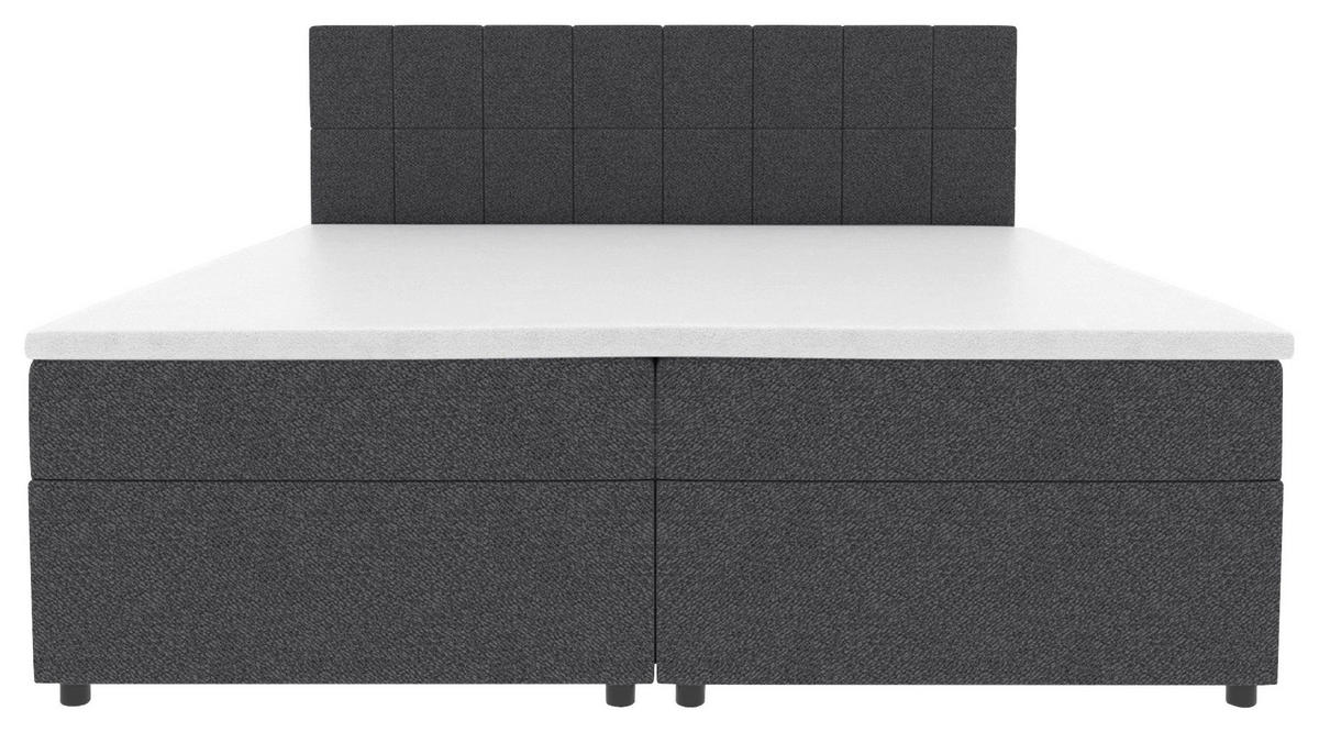 BOXBETT 160/200 cm,  in Anthrazit, Topper, Matratzen, Bettschubladen, H3 = fest  - Anthrazit/Schwarz, KONVENTIONELL, Kunststoff/Textil (160/200cm) - Boxxx