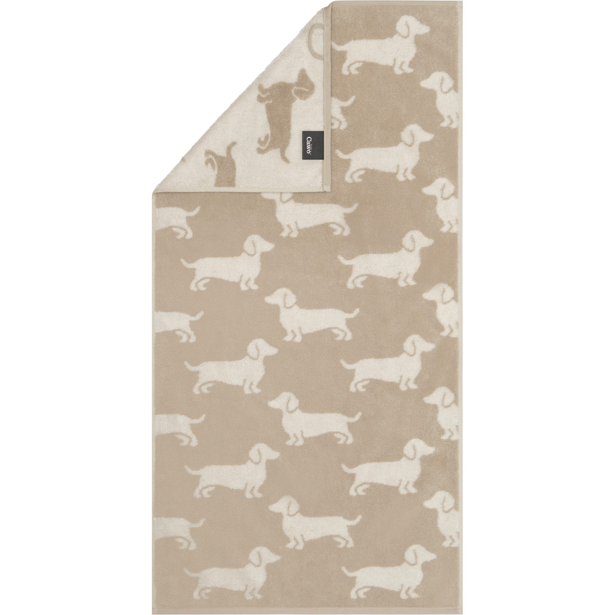 Cawoe Handtuch We love dogs Beige 50x100 cm