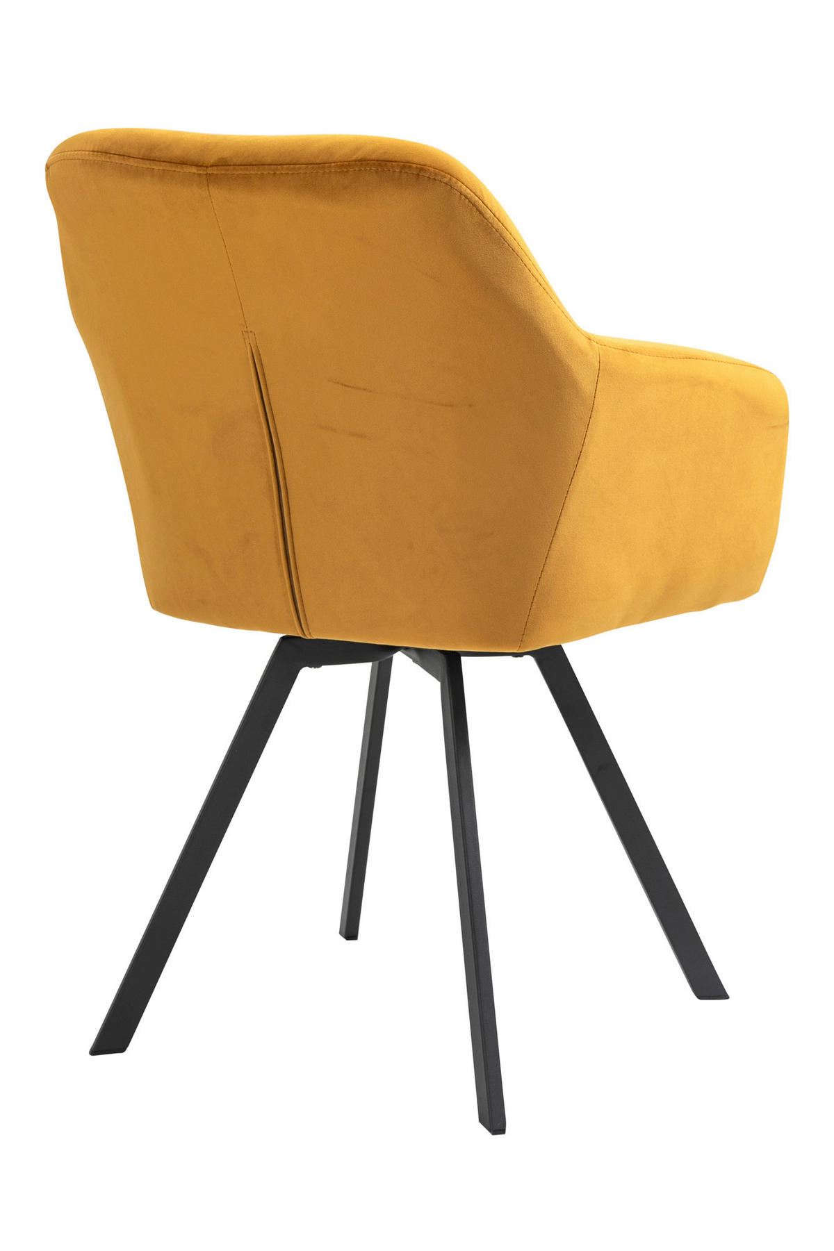 ARMLEHNSTUHL  in Samt  - Senfgelb/Schwarz, MODERN, Textil/Metall (61/85/62cm) - Livetastic