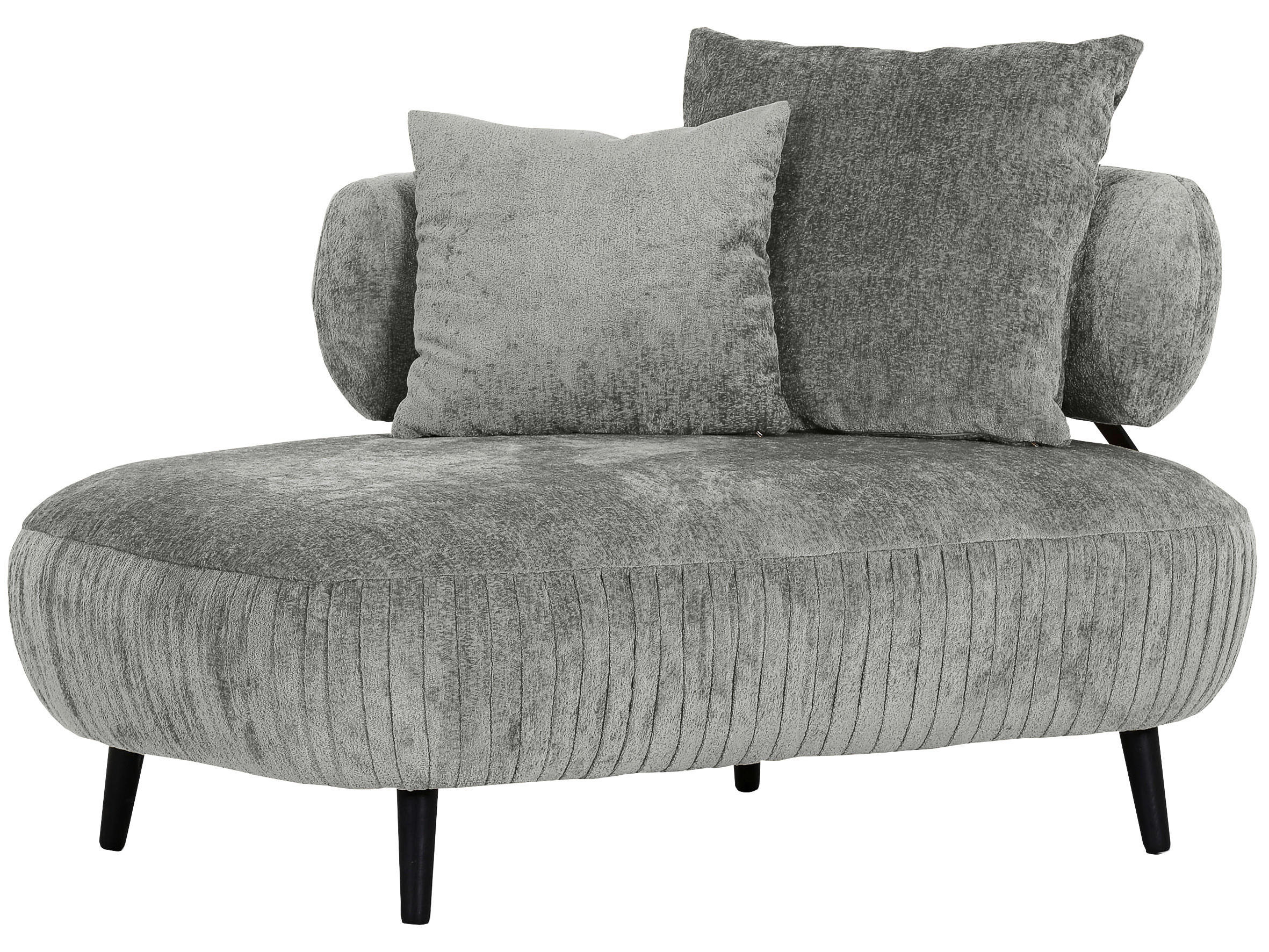 RÉCAMIERE in Chenille Grau  - Schwarz/Grau, Design, Holz/Textil (170/85/110cm) - Landscape