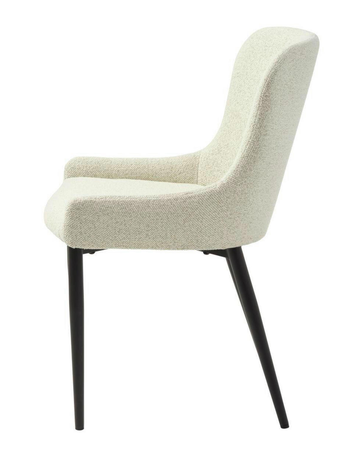 STUHL 2 Stück  in Bouclé Textil  - Schwarz/Weiß, MODERN, Textil/Metall (52/82/60cm) - Livetastic