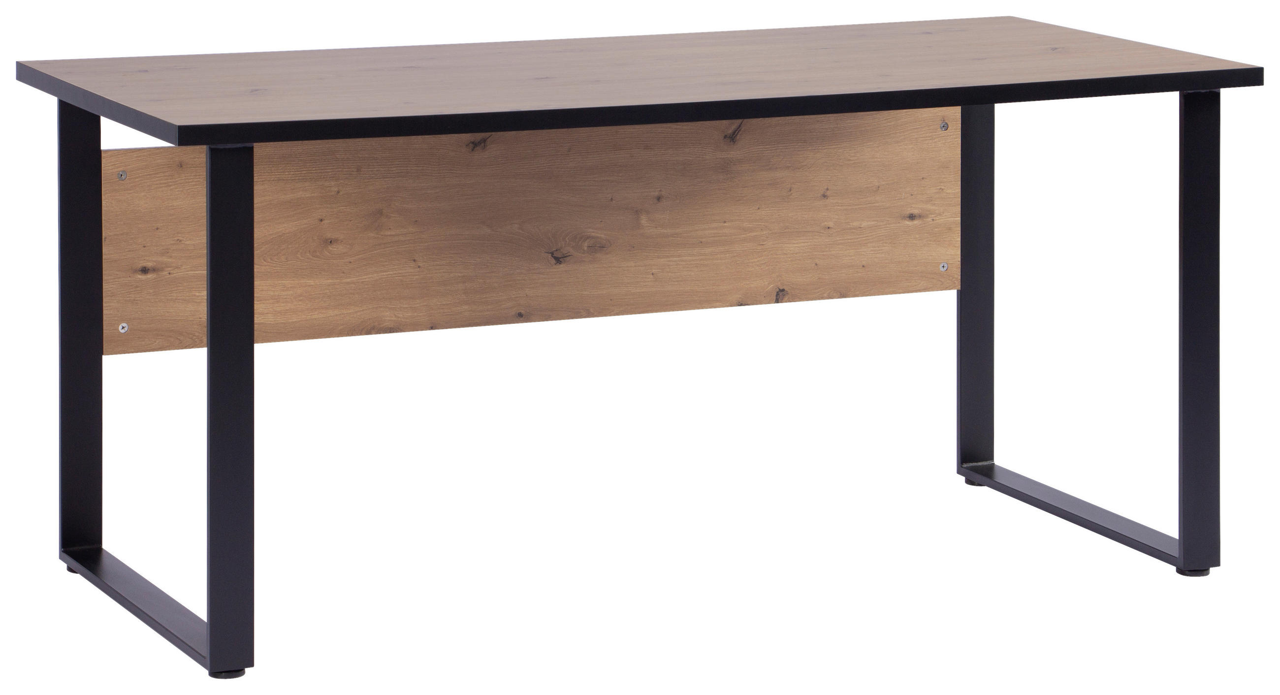 SCHREIBTISCH 160/75/73,5 cm Schwarz, Eiche Artisan   - Schwarz/Eiche Artisan, MODERN, Holzwerkstoff/Metall (160/75/73,5cm) - Livetastic