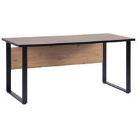 SCHREIBTISCH 160/75/73,5 cm Schwarz, Eiche Artisan   - Schwarz/Eiche Artisan, MODERN, Holzwerkstoff/Metall (160/75/73,5cm) - Livetastic