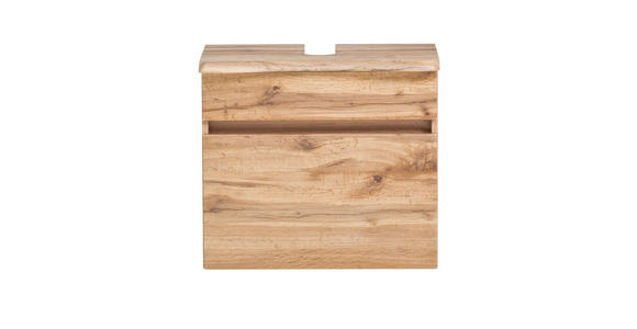 WASCHBECKENUNTERSCHRANK 61/55/40 cm  - Eiche Wotan/Silberfarben, Natur, Holzwerkstoff/Kunststoff (61/55/40cm) - Xora