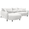 ECKSOFA Creme Chenille  - Creme/Schwarz, MODERN, Textil/Metall (200/285cm) - Carryhome