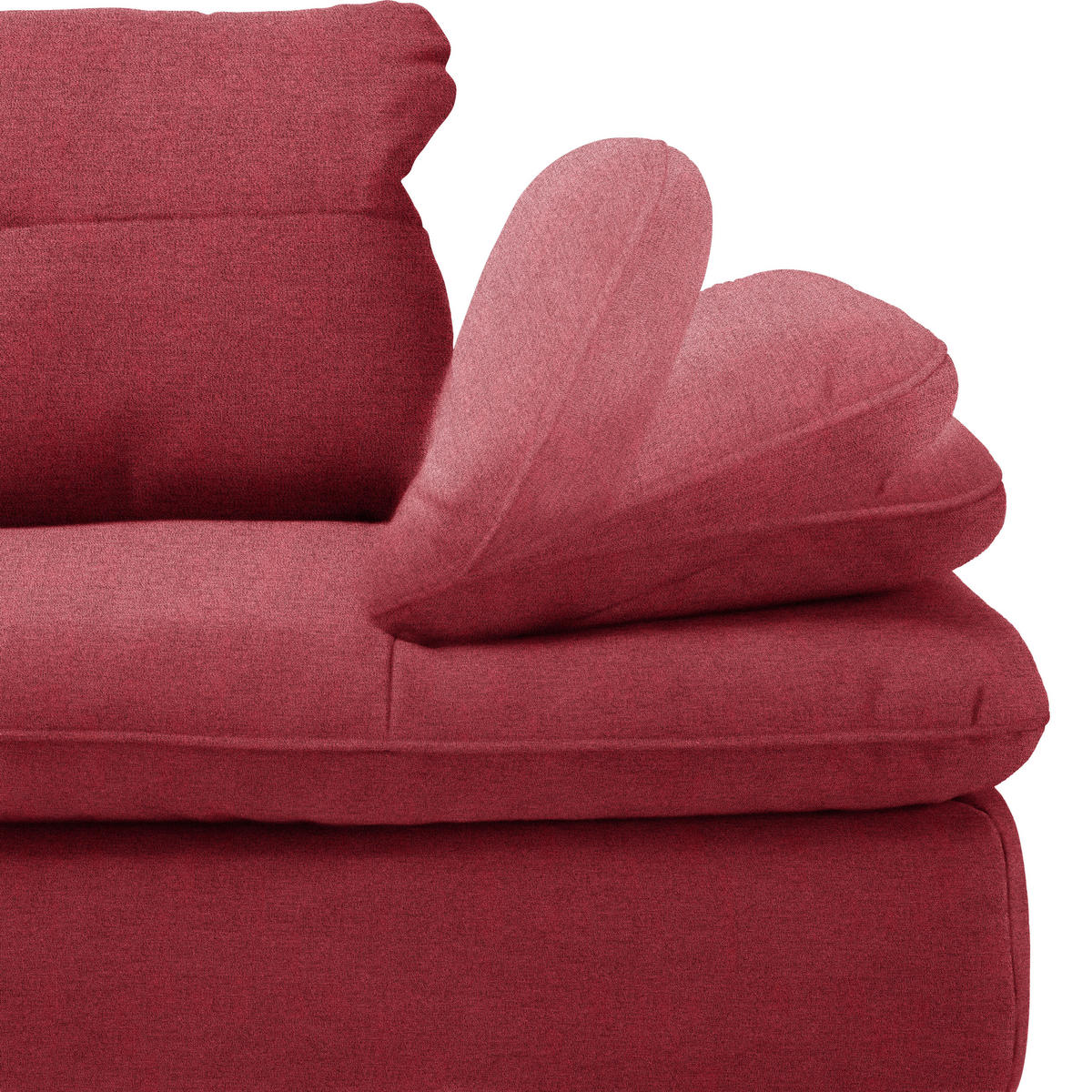 ECKSOFA in Flachgewebe Bordeaux  - Bordeaux/Schwarz, Design, Textil/Metall (271/344cm) - Chilliano