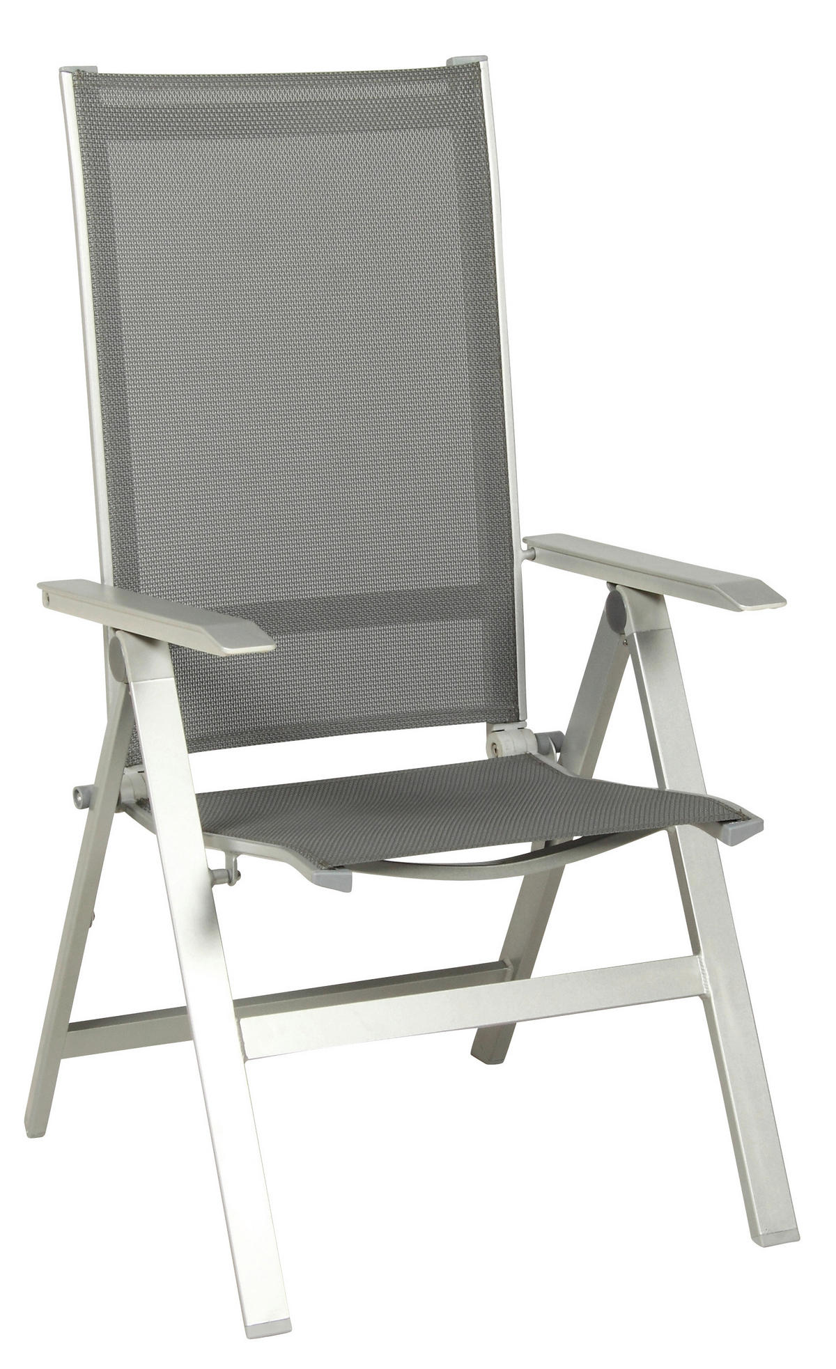 GARTENKLAPPSESSEL Aluminium Graphitfarben, Platinfarben  - Platinfarben/Graphitfarben, Basics, Metall (61/113/67cm) - Acamp