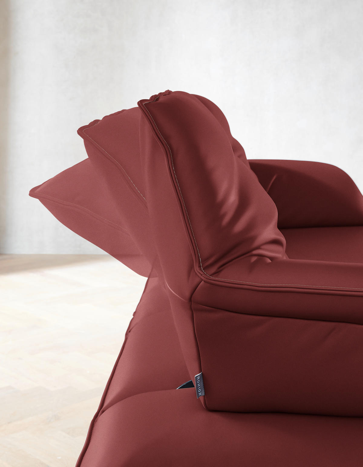 ECKSOFA in Echtleder Weinrot  - Beige/Weinrot, Design, Leder/Metall (252/169cm) - Koinor