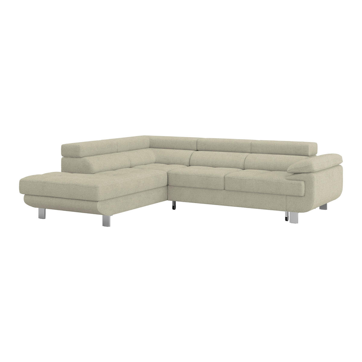 ECKSOFA Sandfarben Drell  - Sandfarben, MODERN, Textil/Metall (230/270cm) - MID.YOU