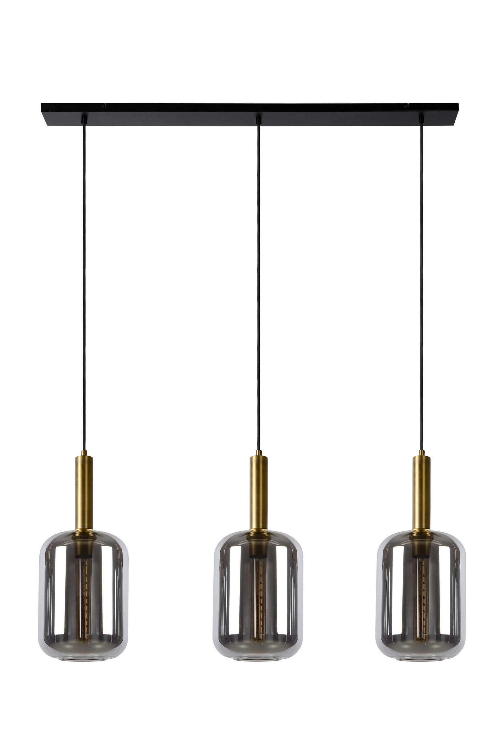 HÄNGELEUCHTE Joanet 110/22/150 cm   - Hellgrau, Design, Glas (110/22/150cm) - Lucide
