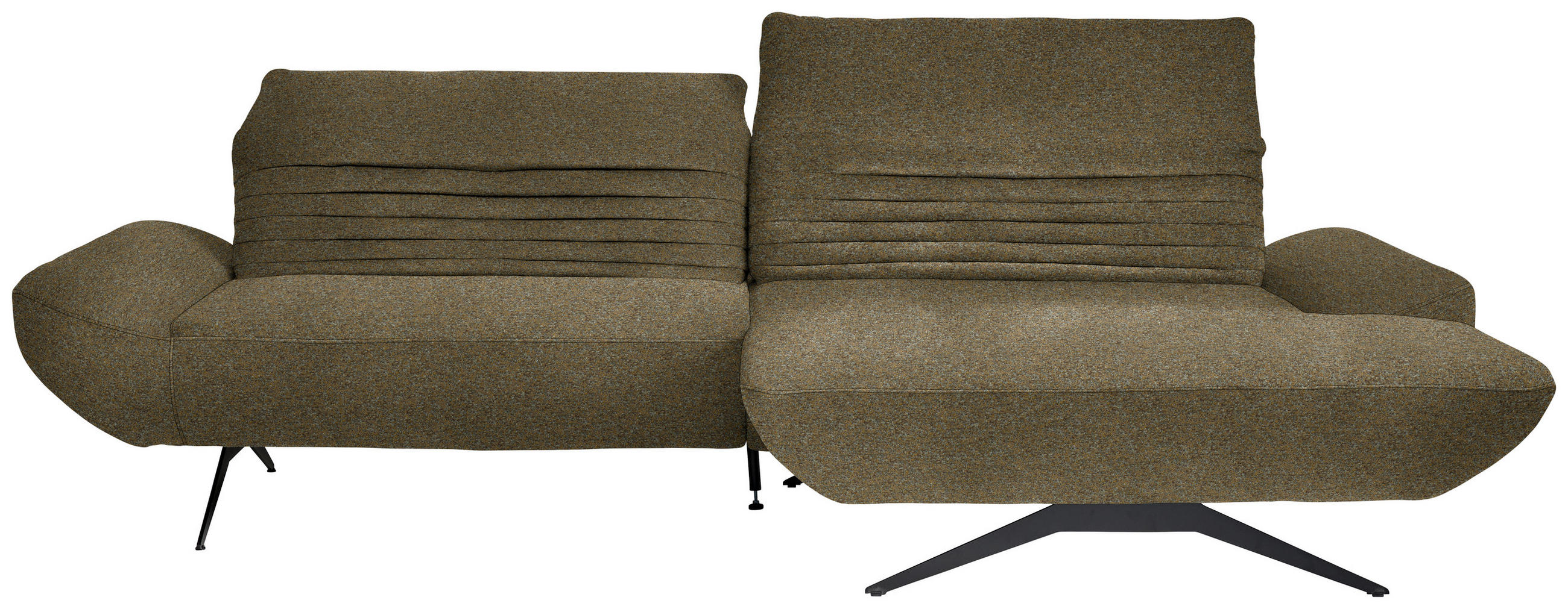 ECKSOFA  in Bouclé Khaki  280/170-195 cm  - Khaki/Schwarz, Design, Textil/Metall (280/170-195cm) - Dieter Knoll