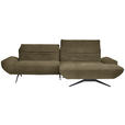 ECKSOFA  in Bouclé Khaki  280/170-195 cm  - Khaki/Schwarz, Design, Textil/Metall (280/170-195cm) - Dieter Knoll