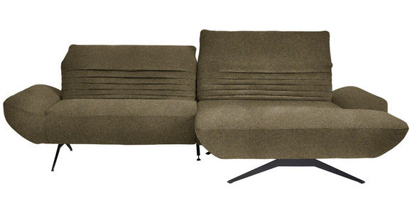ECKSOFA  in Bouclé Khaki  280/170-195 cm  - Khaki/Schwarz, Design, Textil/Metall (280/170-195cm) - Dieter Knoll