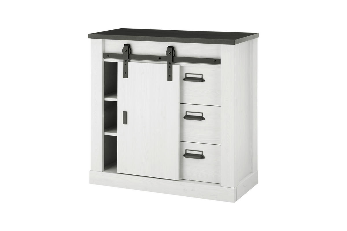 GARDEROBE 5-teilig  in 206/200/43 cm  - Anthrazit/Weiß, Design, Glas/Holzwerkstoff (206/200/43cm) - Modante