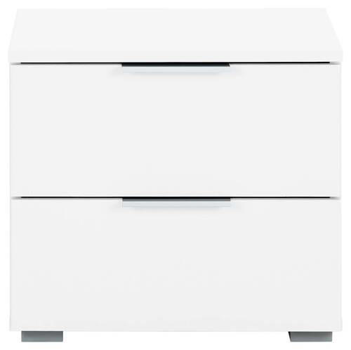 ÉJJELISZEKRÉNY fehér  - alumínium színű/fehér, Modern, faalapú anyag (47/43/42cm) - Rauch Möbel