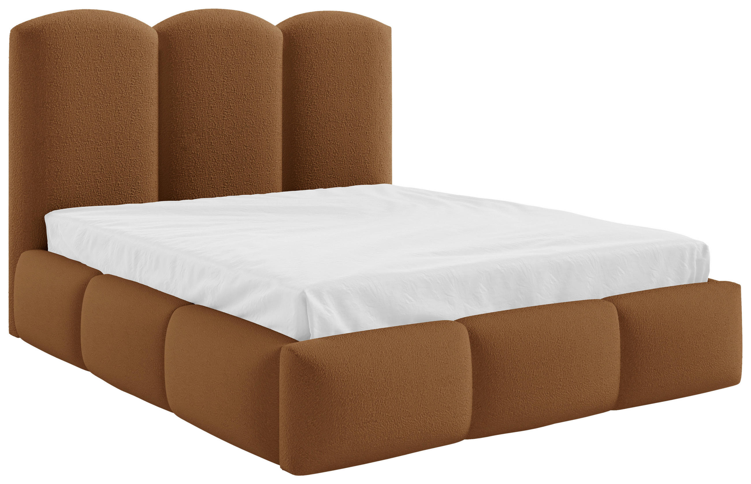 Polsterbett Bero Boucle Braun, Lf: 180x200 Cm