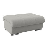 HOCKER Textil Grau  - Chromfarben/Grau, Modern, Textil/Metall (100/43/80cm) - Livetastic