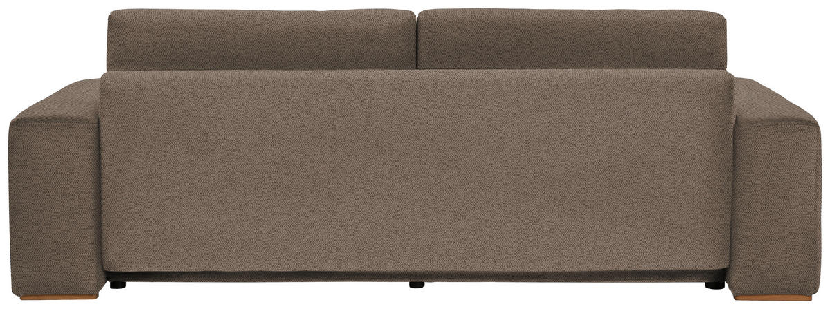 SCHLAFSOFA in Flachgewebe Braun  - Buchefarben/Schwarz, Konventionell, Holz/Kunststoff (255/86/123cm) - Livetastic