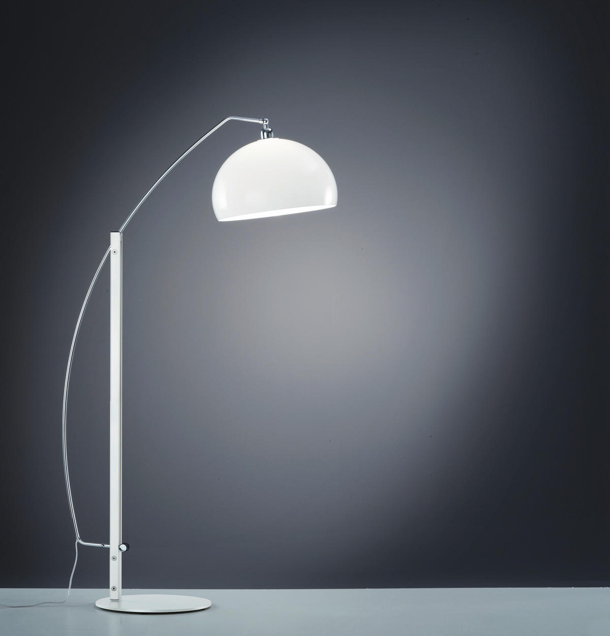 BOGENLEUCHTE 170/40/190 cm    - Chromfarben/Weiß, Design, Kunststoff/Metall (170/40/190cm) - Helestra