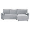 ECKSOFA in Cord Hellgrau  - Hellgrau/Schwarz, Konventionell, Kunststoff/Textil (266/180cm) - MID.YOU