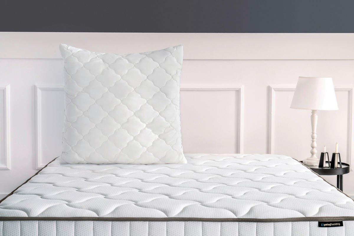 KOPFPOLSTER   - Weiß, Basics, Textil (80/80/15,5cm) - Yatas