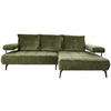ECKSOFA Olivgrün Webstoff  - Schwarz/Olivgrün, Design, Textil/Metall (266/180cm) - Welnova
