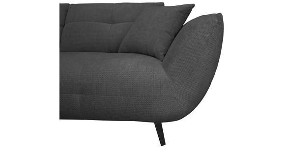 ECKSOFA Anthrazit Chenille Armlehnenkissen, Rücken echt, Sitztiefenverstellung  - Anthrazit/Schwarz, KONVENTIONELL, Textil/Metall (215/313cm) - Hom`in