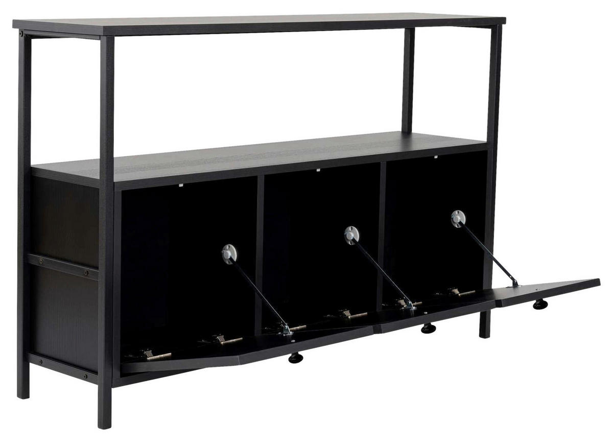KOMMODE , 120/77/30 cm,  - Schwarz, MODERN, Holzwerkstoff (120/77/30cm) - MID.YOU