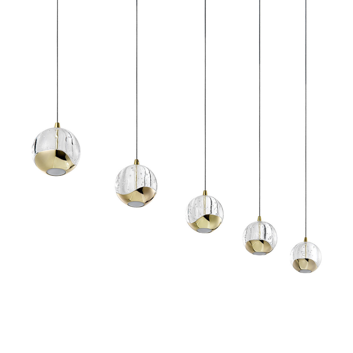 LED-HÄNGELEUCHTE Hastings 96/9/150 cm   - Goldfarben, Design, Glas/Metall (96/9/150cm) - Dieter Knoll