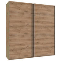 SCHWEBETÜRENSCHRANK 150/216/65 cm 2-türig Plankeneiche  - Chromfarben/Plankeneiche, MODERN, Holzwerkstoff/Metall (150/216/65cm) - MID.YOU