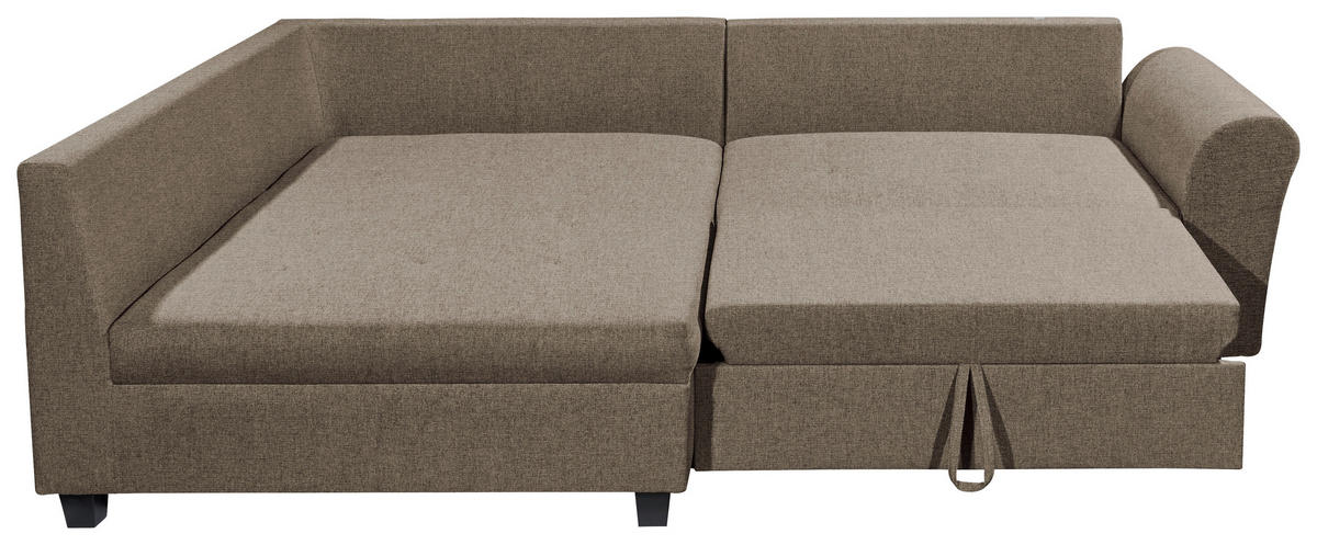ECKSOFA in Webstoff Braun  - Schwarz/Braun, Modern, Kunststoff/Textil (175/252cm) - Livetastic