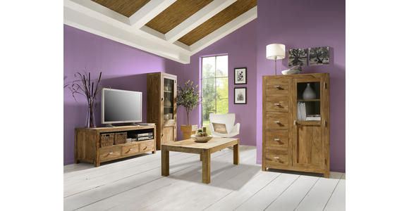 SIDEBOARD Inka in 175/85/45 cm - Messingfarben/Naturfarben, LIFESTYLE, Holz/Metall (175/85/45cm) - Landscape